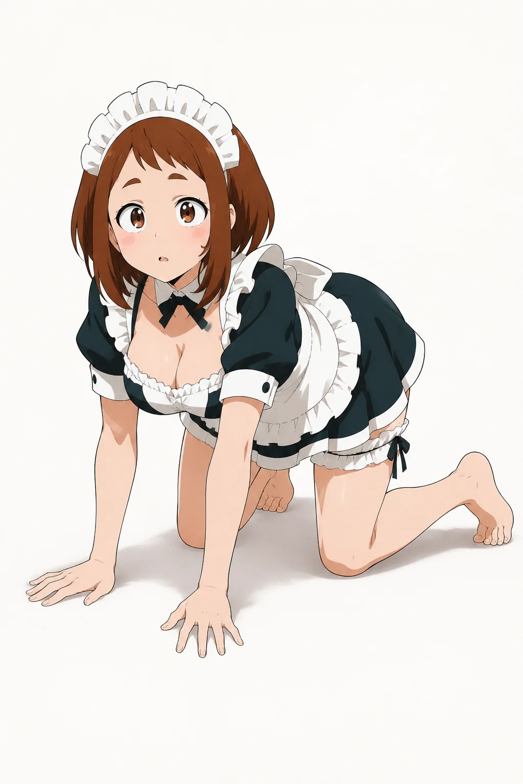 Crawling. No shoes.