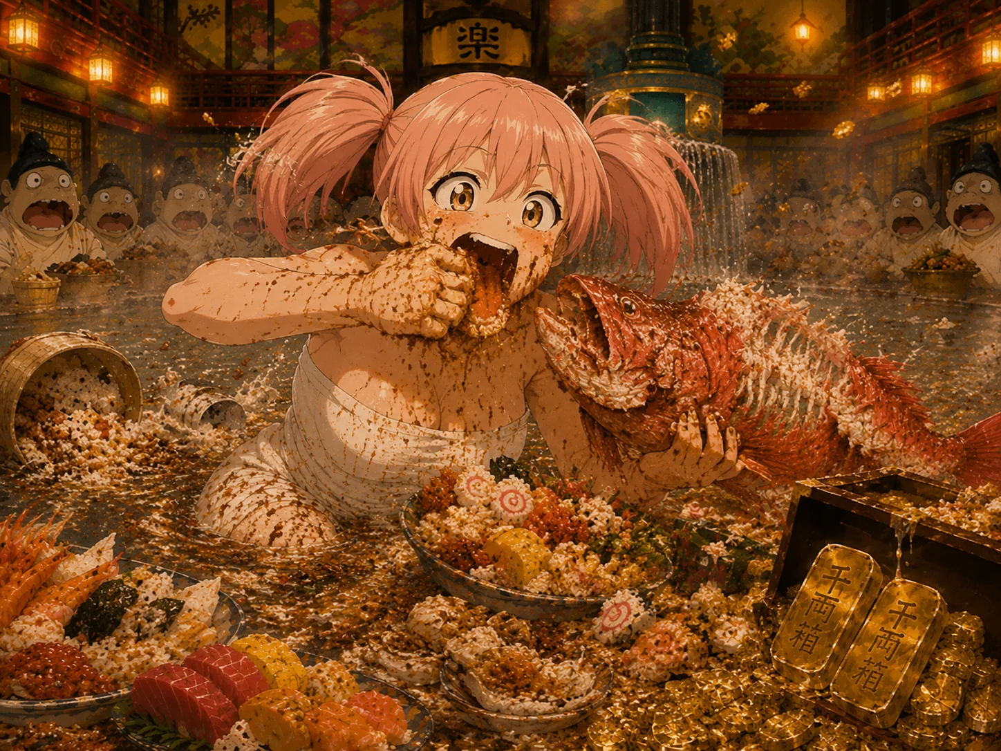 Eating aggressively