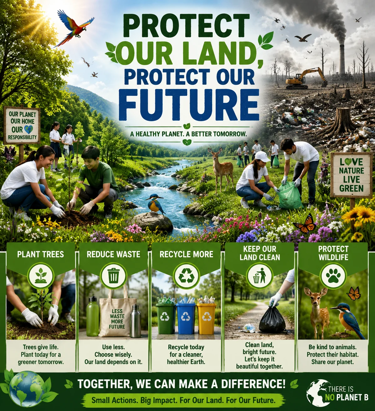 Create a high-quality educational poster about protecting la...
