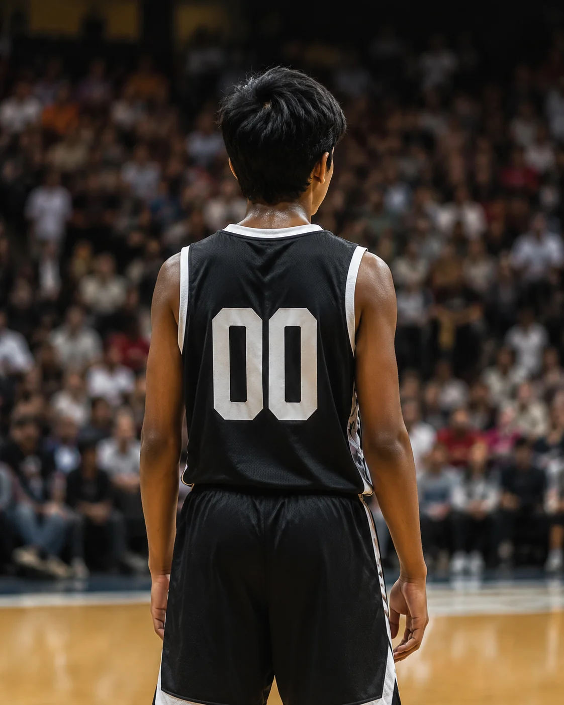 generate me an image with a 13 year old indian basketball pl...