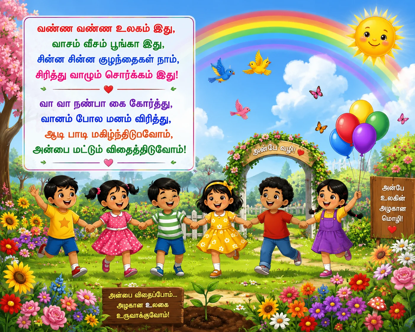 வண்ண வண்ண உலகம் இது, வாசம் வீசும் பூங்கா இது, சின்ன சின்ன கு...