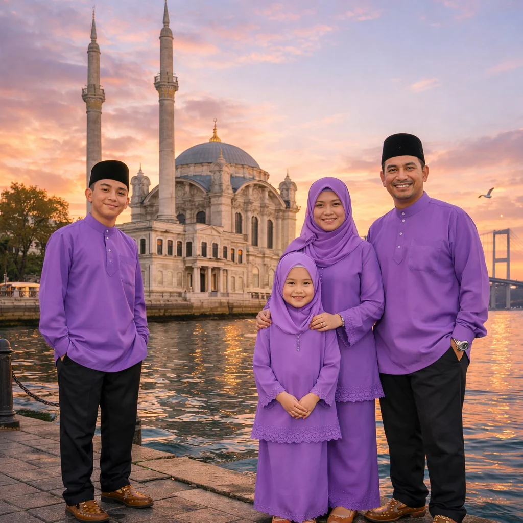 A photorealistic, 8k, wide-angle shot of the iconic Ortaköy ...