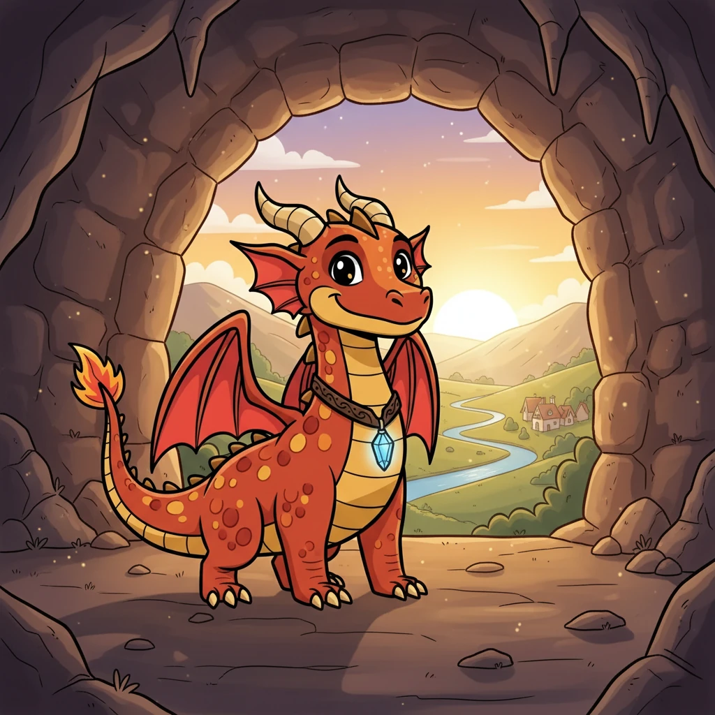 Ignis, back in his cave, watched the sunrise. He knew his secret was safe, and the world was a little cleaner because of him. He smiled, a secret smile of a dragon who helped humans, promising to continue his nightly duties.