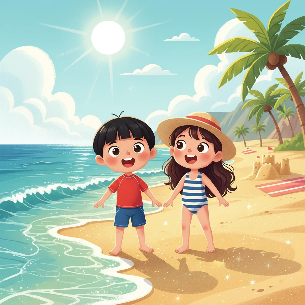 Paul and Annabelle at the Beach - Adventure stories