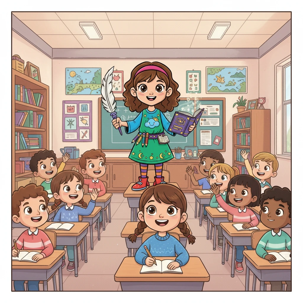 Camilla Brinck, författaren till Musse och Helium, skulle komma på besök! Lexi och hennes klasskamrater blev ivriga. De visste att de skulle få lära sig om ord och äventyr.