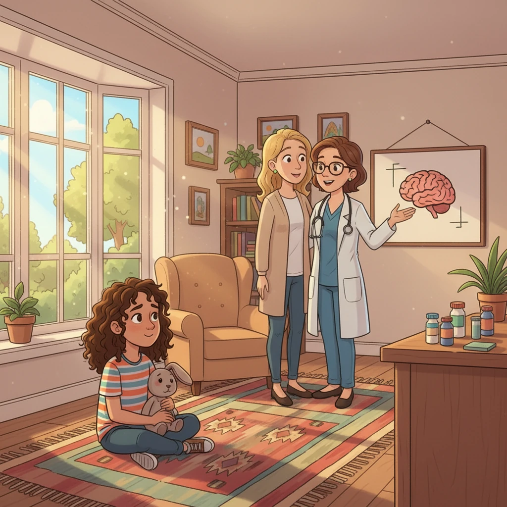 Together, the family sought help. They visited a kind doctor who explained Hassan's condition and prescribed medicine. Aisha learned that mental health was just like any other illness and that it was okay to talk about it.