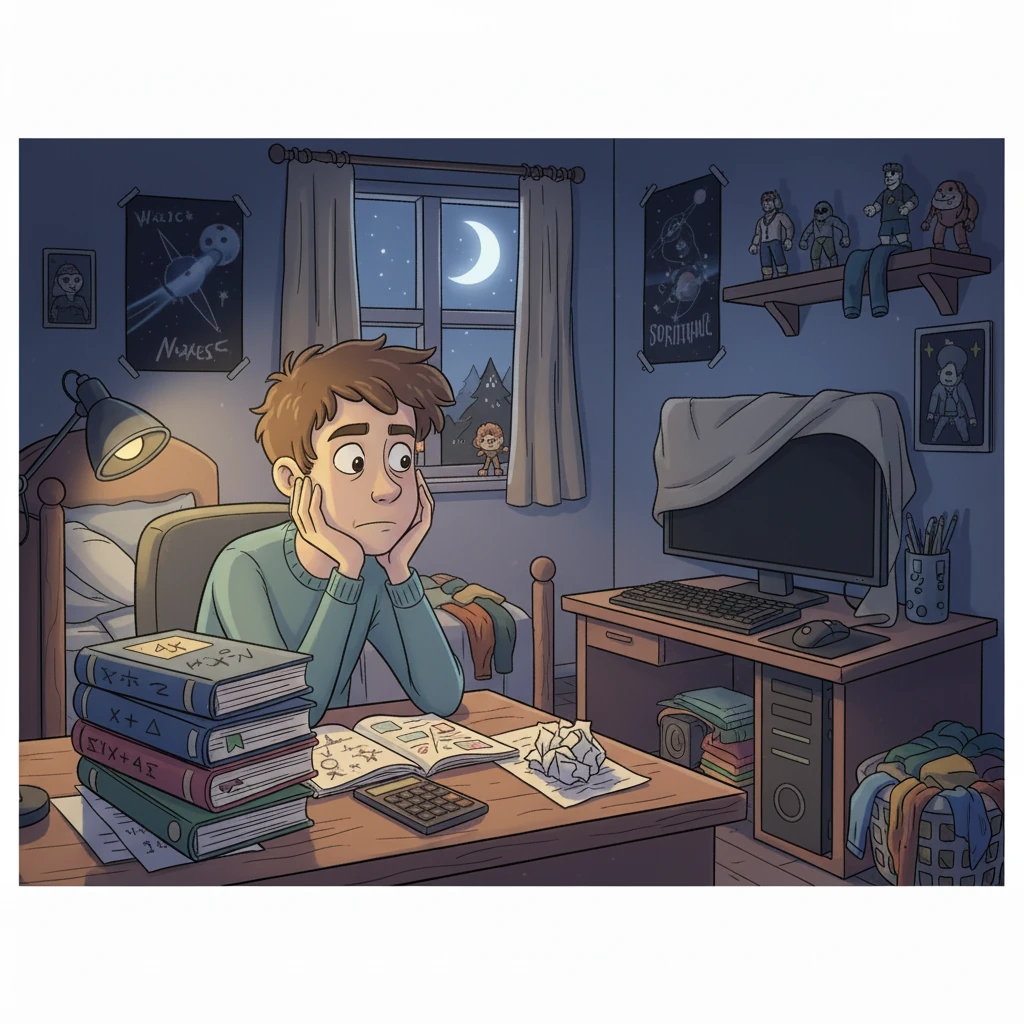 Tydzień przed maturą, Mateusz spędzał długie godziny na nauce. Powtarzał wzory, rozwiązywał zadania, a stres narastał z każdym dniem. W końcu poczuł się gotowy, choć nerwy wciąż dawały o sobie znać.