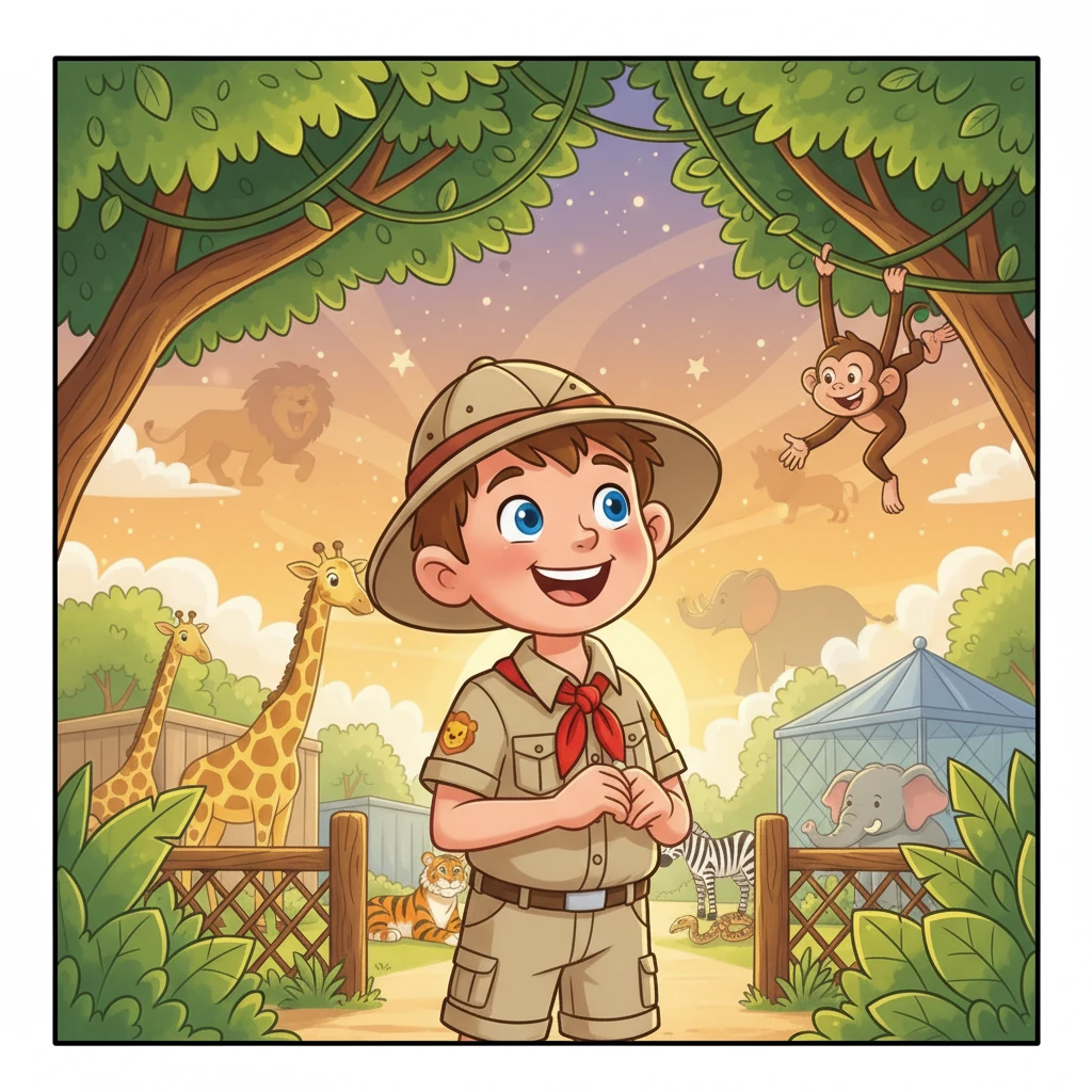 Finally, as the last guests leave, David smiles at the setting sun. He knows tomorrow brings more fun and adventure at the zoo. He dreams of all the animals he will see again the next day.