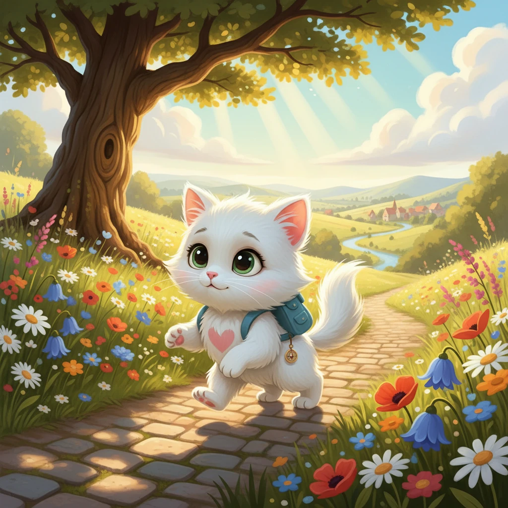 Mimmi Katt var en liten kattunge med stora ögon och ett stort hjärta. Hon älskade att leka, men ibland kände hon sig lite osäker. En solig dag bestämde hon sig för att hitta sin egen väg.