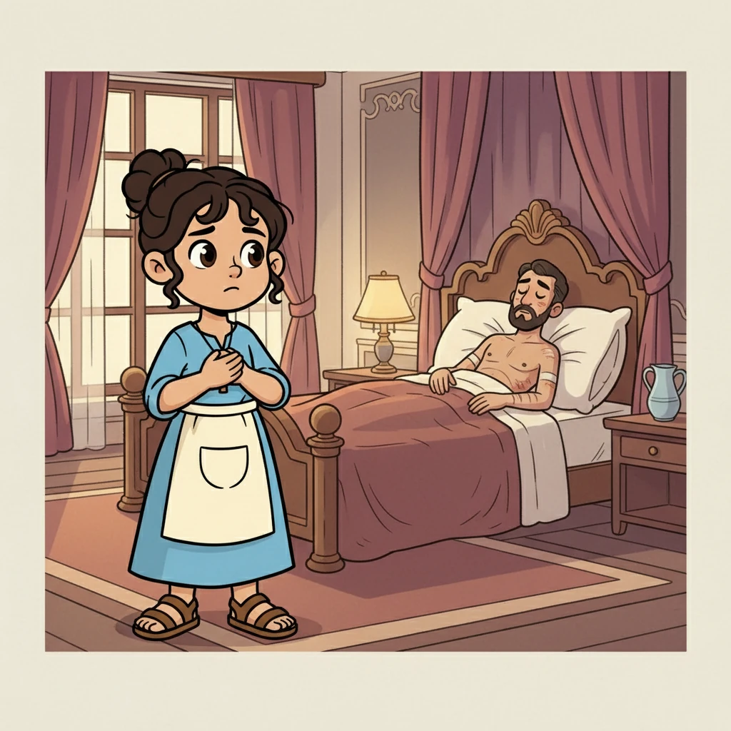 One day, Miriam heard a sad story. Her master, Naaman, was very sick with a terrible disease. She felt sorry for him and wished she could help.