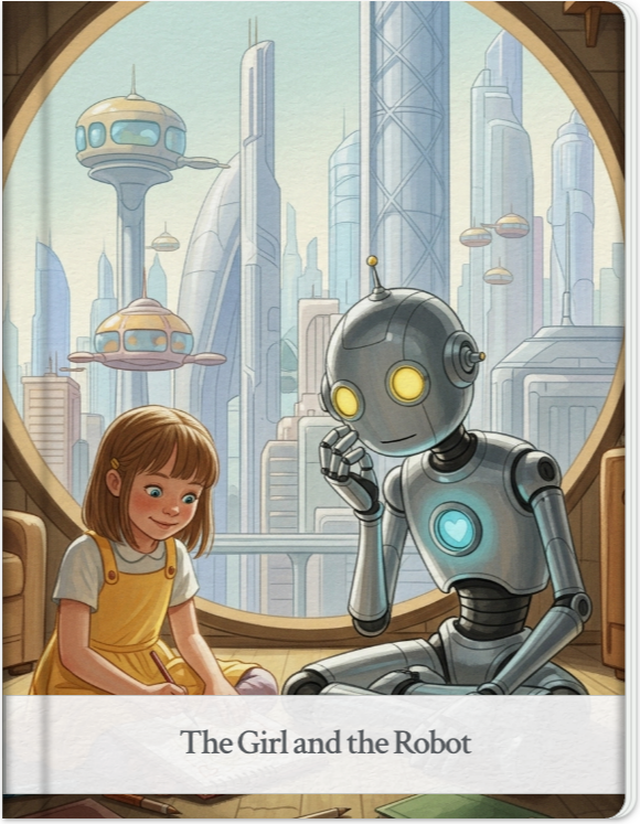 The Girl and the Robot - Maerchen, Entwicklungsgeschichten, Freundschaftsgeschichten, Abenteuergeschichten, Familiengeschichten, Fantasy-Geschichten, Lerngeschichten, Liebesgeschichten, Science-Fiction, Natur und Wissenschaft