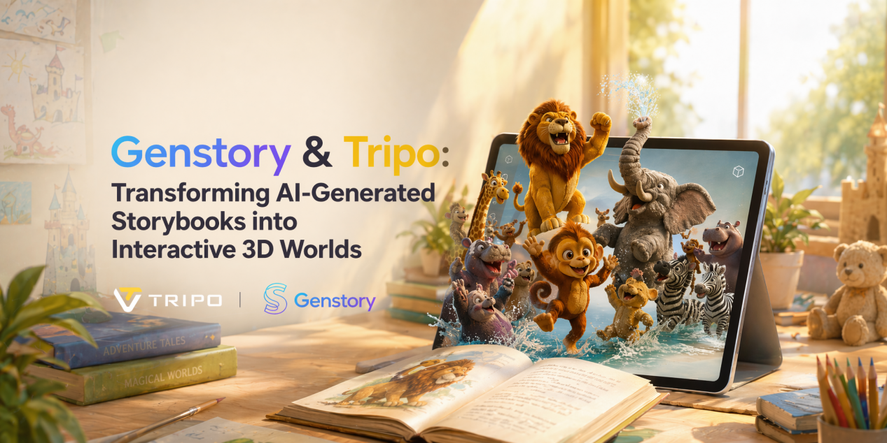 Genstory & Tripo：把 AI 故事书变成可交互的 3D 世界