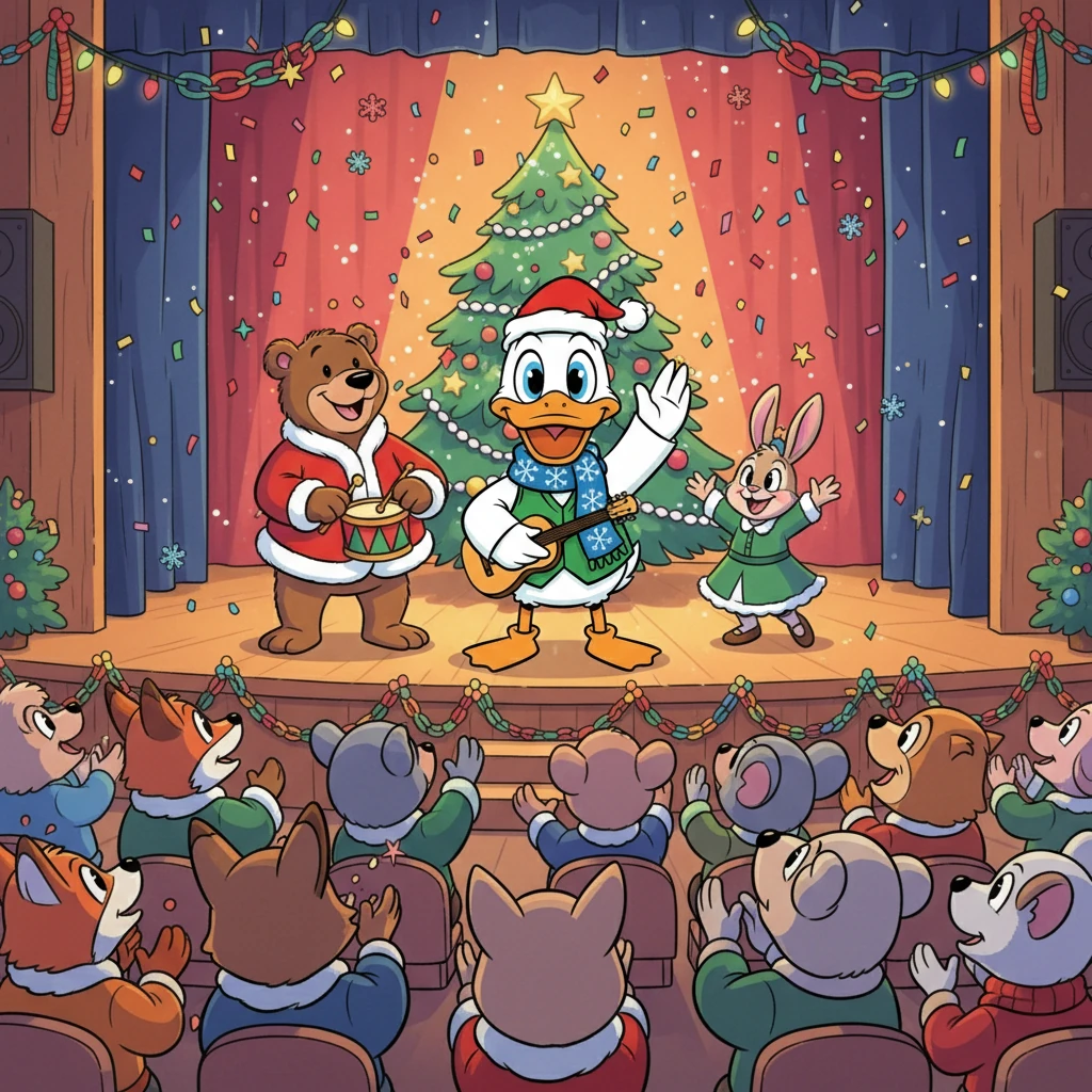 Al final de la actuación, los padres aplaudieron con entusiasmo. Pedro y sus amigos se sintieron orgullosos y felices. La Navidad había llegado al colegio con una función llena de amor, amistad y alegría. Todos celebraron juntos, sabiendo que habían creado un recuerdo inolvidable.