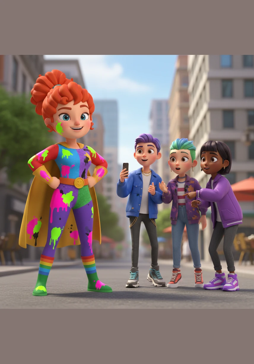 To her absolute surprise, a group of trendy teenagers stopped her to ask which high-end designer had created such an avant-garde and bold masterpiece. Peggy struck a pose and smiled, realizing that her disaster had accidentally become the height of modern fashion.