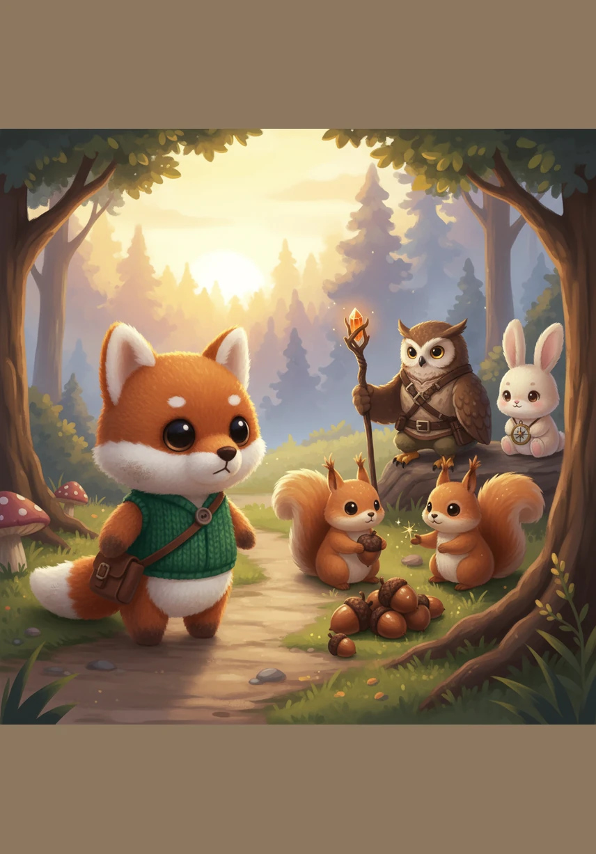 The journey to the Misty Meadow was long, and Oliver's small paws grew tired as the sun began to dip below the horizon. Along the way, he met a group of squirrels who invited him to stop and play with their collection of shiny acorns. Oliver politely declined, knowing that returning the compass was more important than playing games.