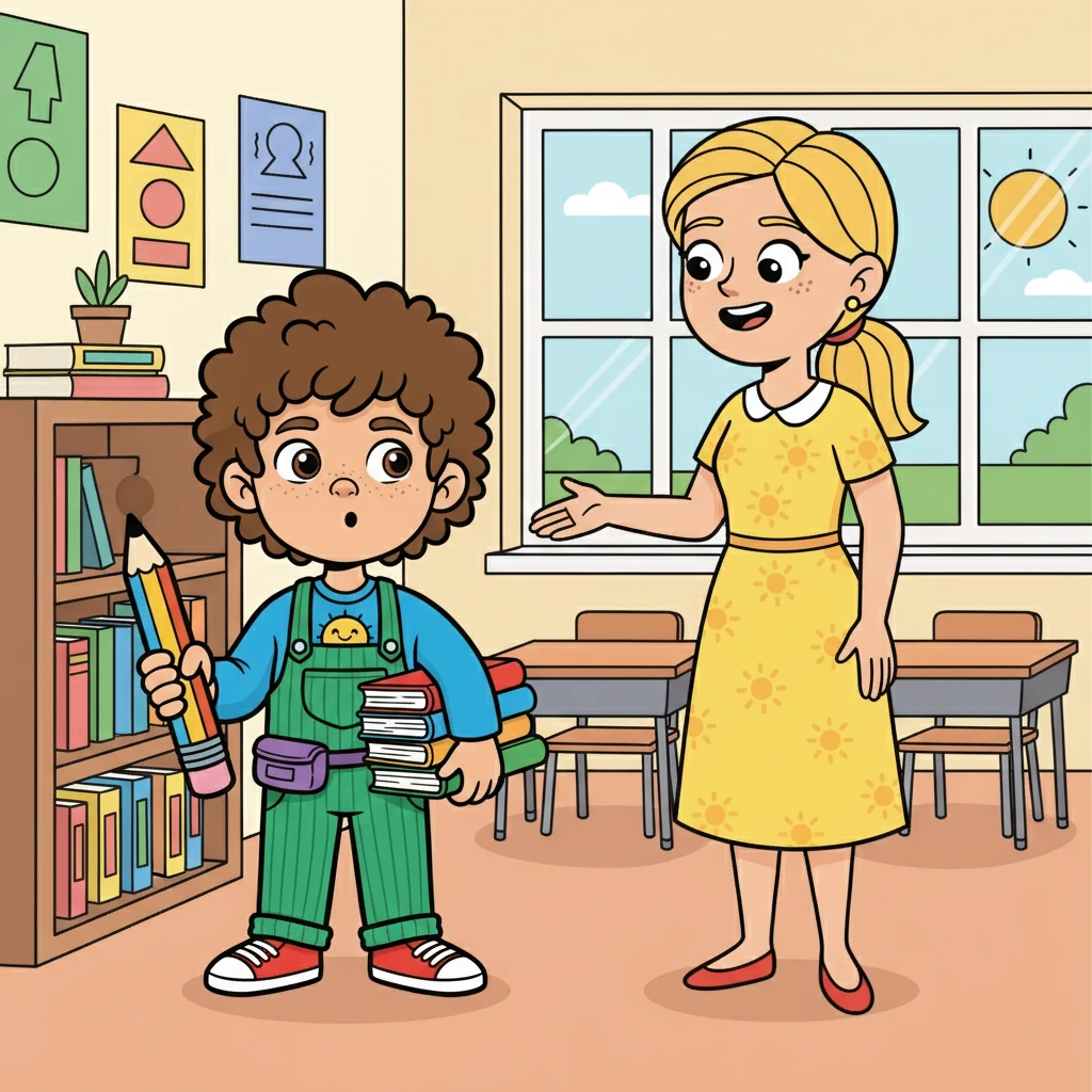Their teacher, Ms. Sunshine, greeted them with a smile, but her eyes held a hint of bewilderment. She announced that something strange had happened overnight, a mystery they needed to solve together. A missing book!