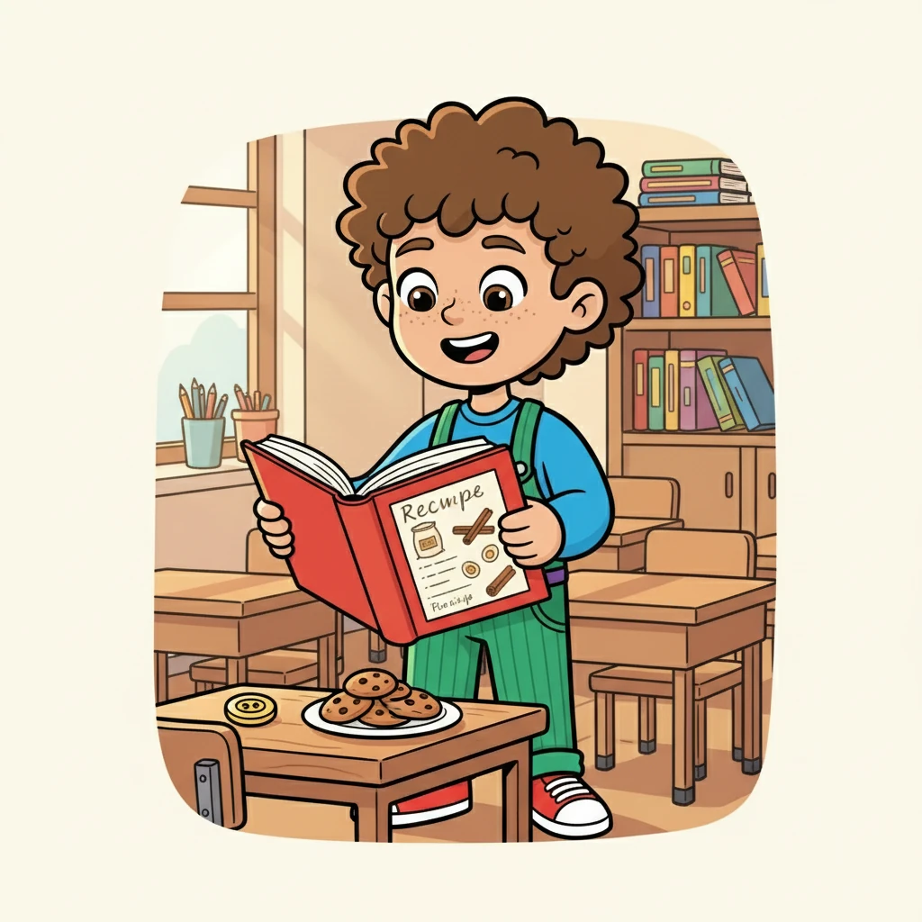 They discovered a note inside the book, written in Ms. Sunshine's handwriting. It was a recipe for cinnamon cookies, which she planned to bake for the class! The button had fallen off her apron.