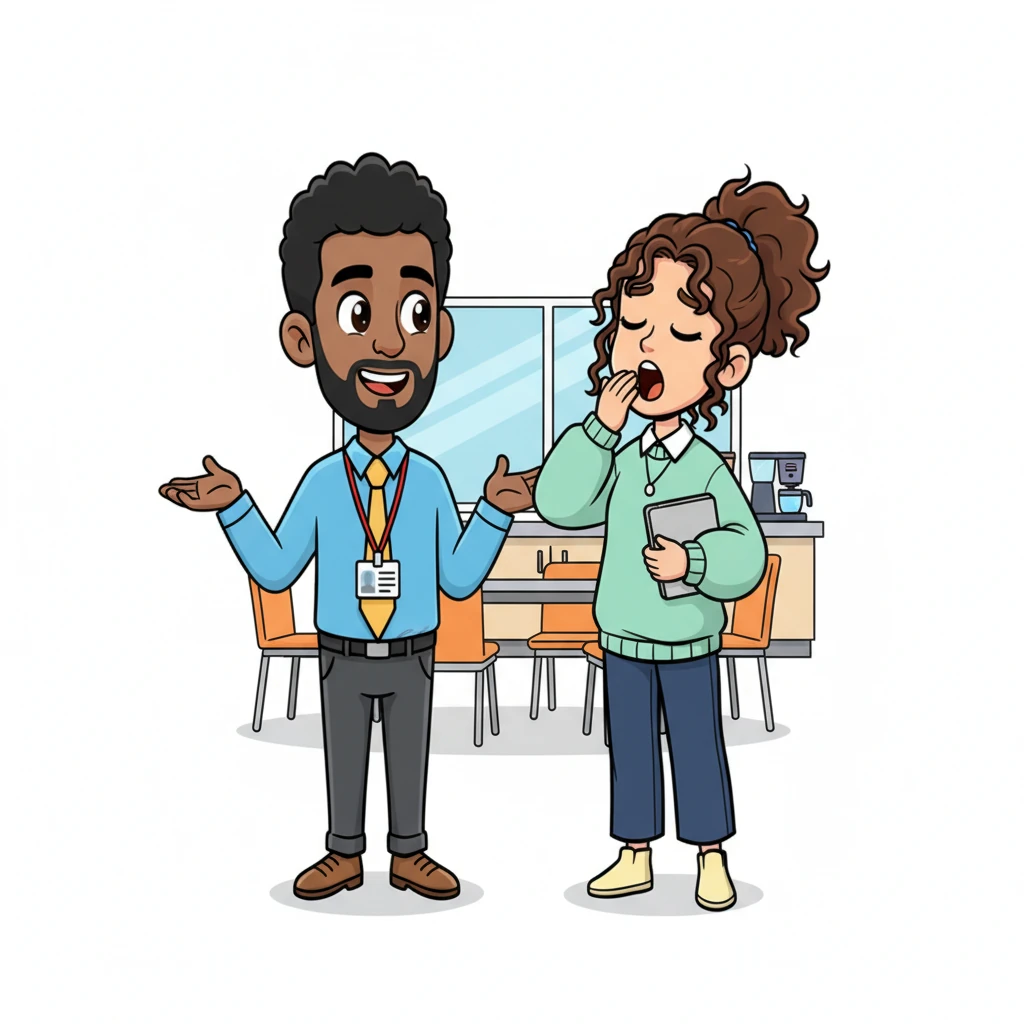 Mr. Smooth and Ms. Slick conducted their 'investigation,' but it was all a show. They nodded along to employee testimonies with feigned interest, their eyes darting around the room, clearly not paying attention. One even stifled a yawn, making it obvious they had no intention of genuinely helping.