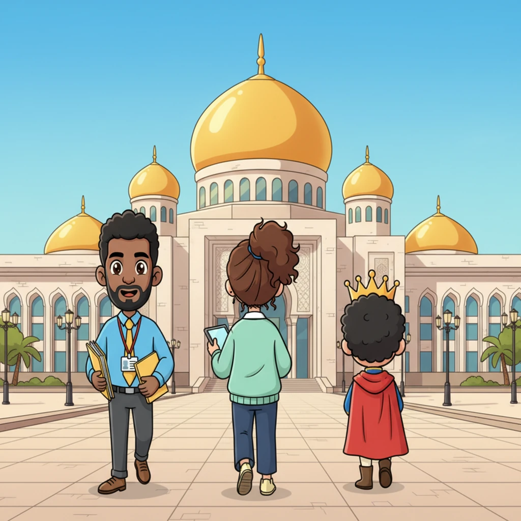 With renewed purpose, the trio embarked on a new journey, leaving the company building behind. They walked with confident strides towards a magnificent, golden-domed government building, its grand architecture reflecting the power of the Saudi government. Their faces were set, ready for a new fight.