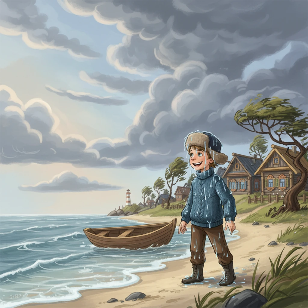 Когда ураган начал стихать, Сева, мокрый и замерзший, нашел свою лодочку. Она была цела! Он улыбнулся, поняв, что буря не всегда приносит разрушения, иногда она просто испытывает нас.