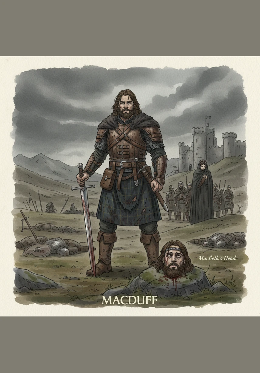 A golden crown lies discarded in the mud of a blood-stained battlefield, its jewels dulled by the grey, overcast sky. The silence of the aftermath speaks of the ultimate price of unchecked ambition, where the pursuit of power ends only in hollow victory and total destruction.