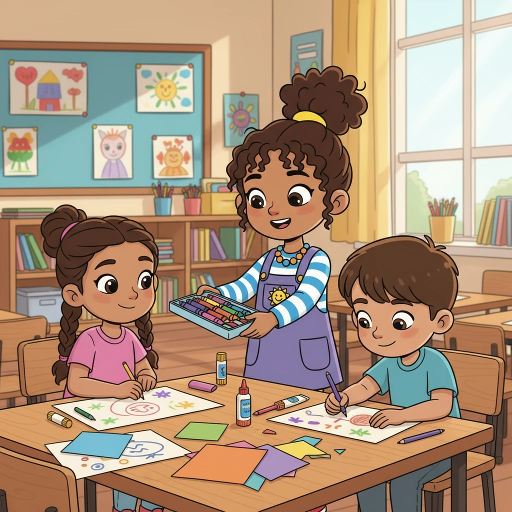 Back in the classroom, Diana helped her classmates with their projects. She shared her crayons and offered words of encouragement, always willing to lend a helping hand. Her kindness created a warm atmosphere.