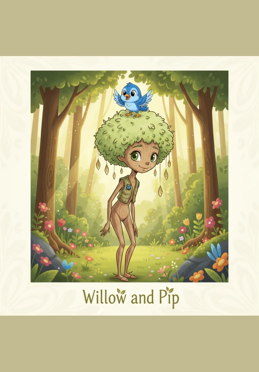 One bright morning, a flash of sapphire feathers tumbled from the sky like a fallen piece of the afternoon. Pip, a tiny bluebird with a chest the color of a sun-ripened peach, landed softly on Willow’s highest twig and let out a cheerful, bubbling trill.