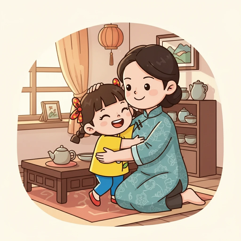 花花回家後，告訴媽媽她今天交了新朋友。媽媽笑了笑，說：「交朋友需要時間，但妳做得很好！」花花開心地笑了，她知道自己可以慢慢學會交朋友。