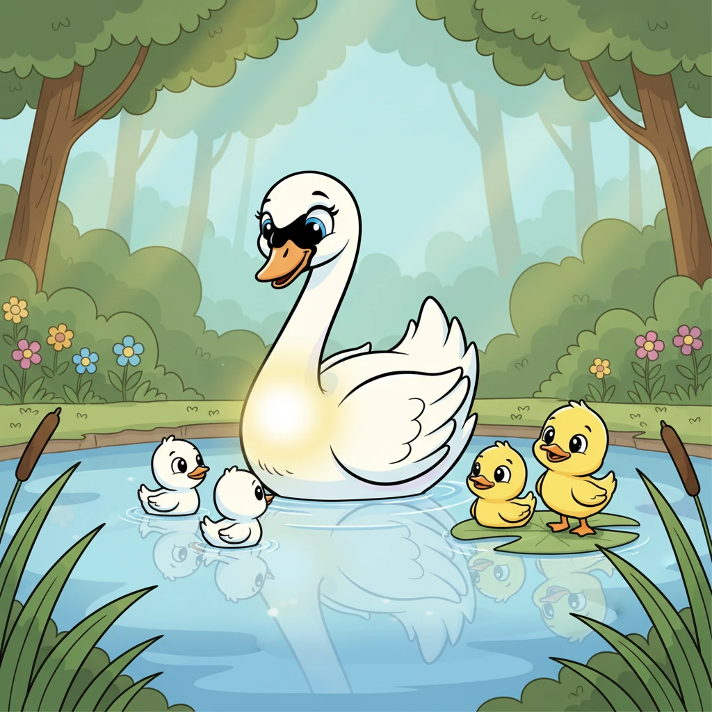 And so, the once beautiful swan learned a poignant lesson: even the most magnificent creature can feel like the 'ugly duckling' when faced with unkindness and misunderstanding. True beauty, she realized, comes from within, regardless of what others say or see.