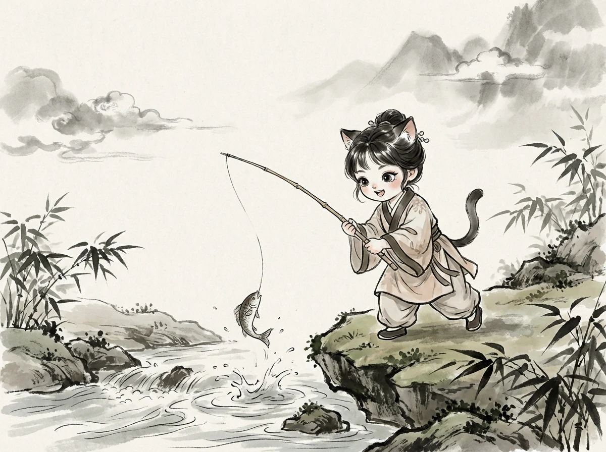 小猫咪的钓鱼日记 - animal