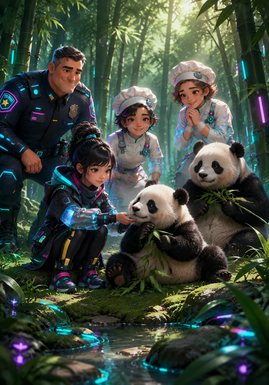Paula travels to a lush bamboo forest where a family of pandas rests comfortably in the dappled shade. Their slow, deliberate movements show her that peace can be found in a moment of rest and friendship.