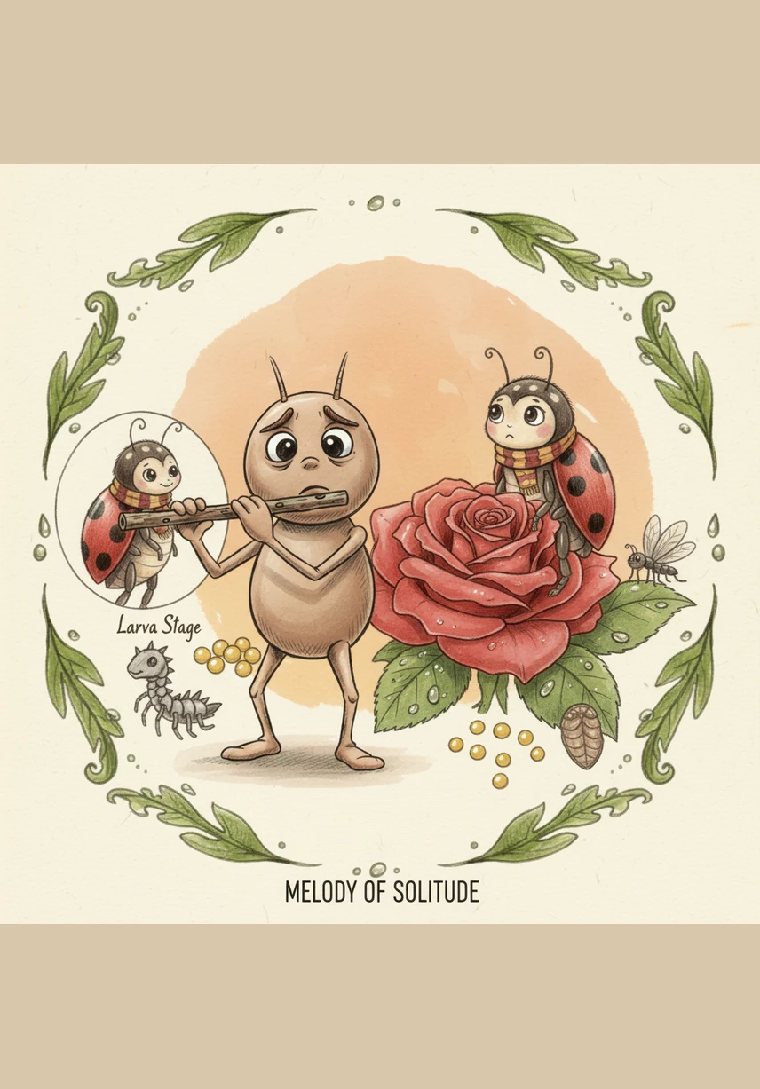 Barnaby wanders through the garden with a worried expression, his clay brow furrowed in deep thought. He watches his friends, the ladybugs and the beetles, preparing their instruments with excitement. He feels like he has lost his voice and his place in the orchestra without his trusty fiddle.