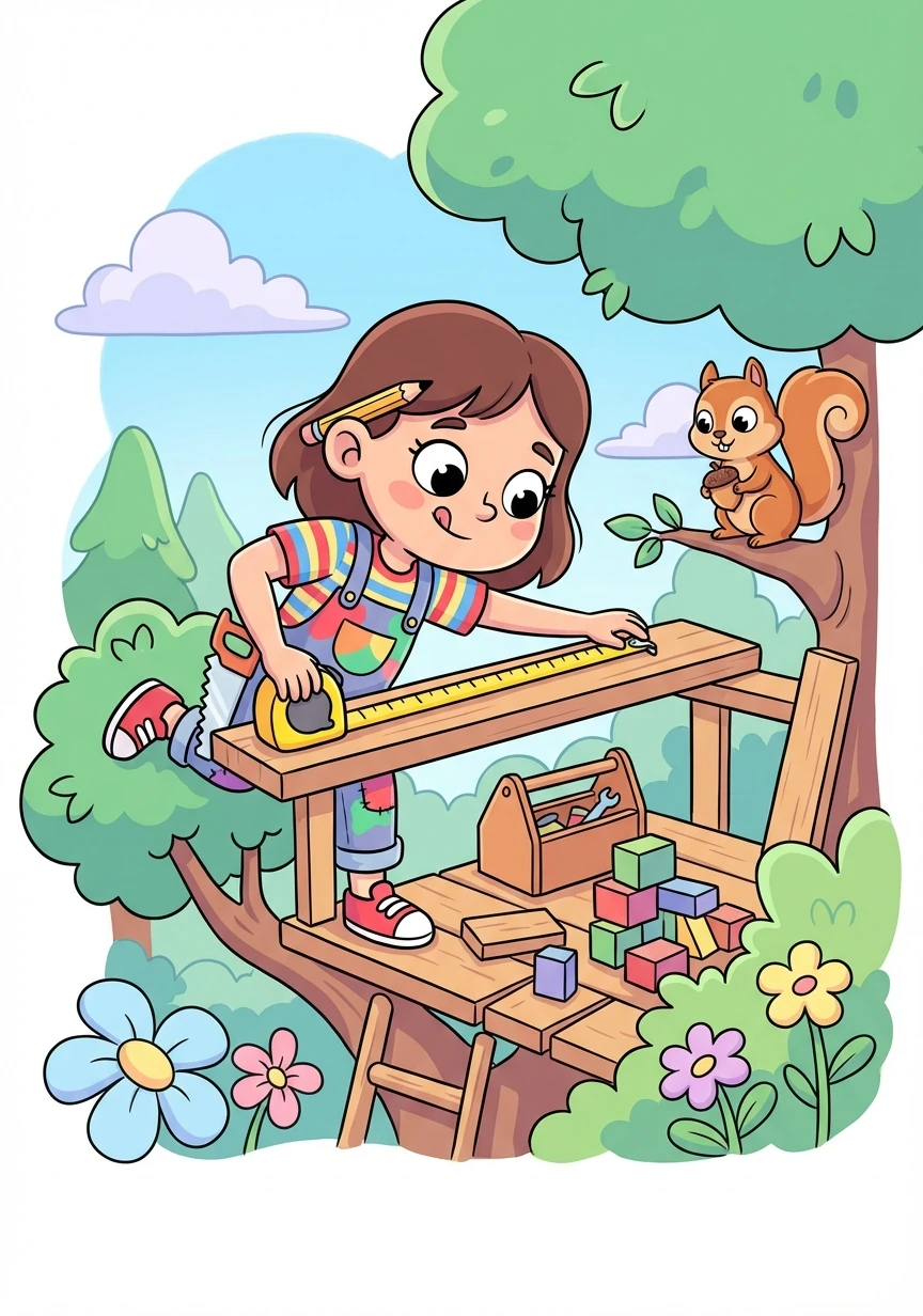 As they built, Zara realized she needed to measure wood and calculate angles. Math, once dreaded, became a tool for her creative vision.