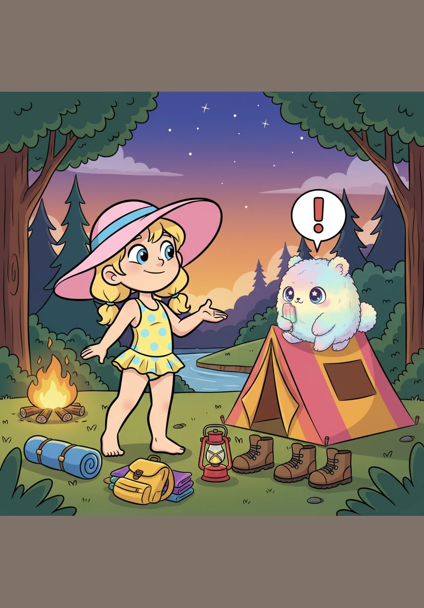 When it is time to leave, Summer wants to help pack up the gear, but Montana tells her it is okay. Feeling left out, Summer gets angry and flies in wild circles, picking up towels, hats, bags, and sunnies.