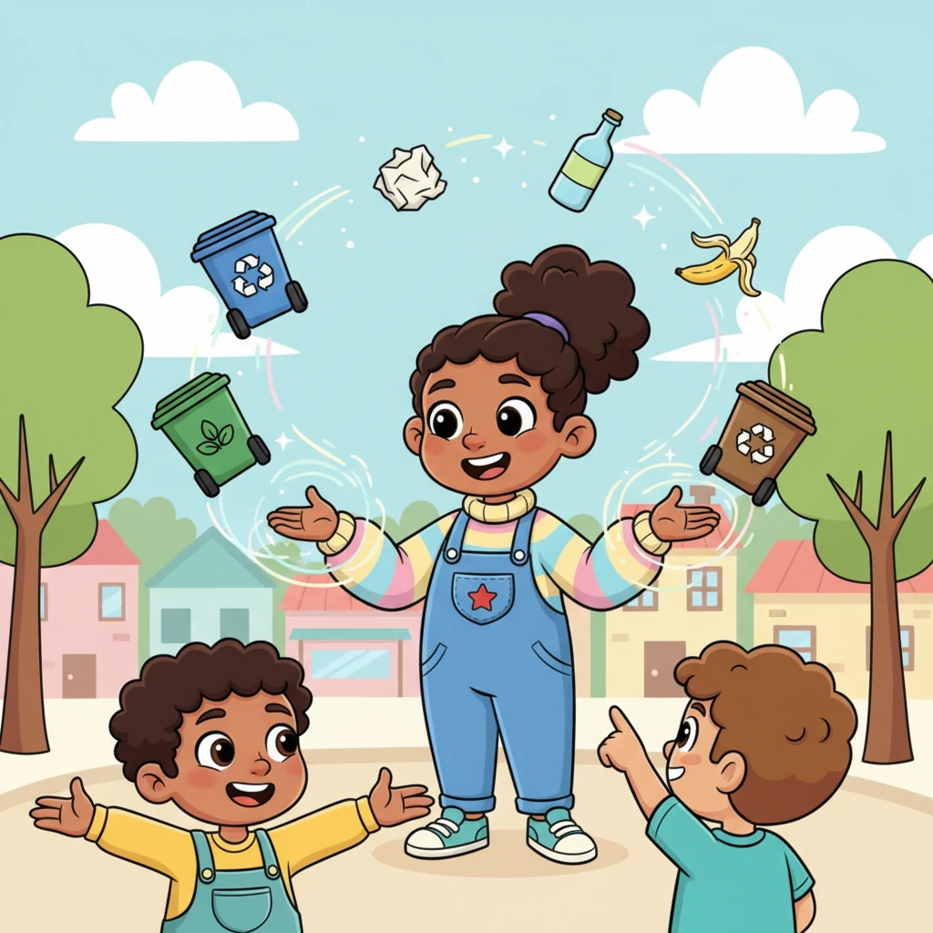 With a voice as soft as gentle rain, Recisla explained that Villalimpia didn't need magic wands to be saved. Instead, they needed to activate the "Superpower of Classification," a special magic found in everyone's hands and daily choices. She smiled, her eyes twinkling with encouragement.