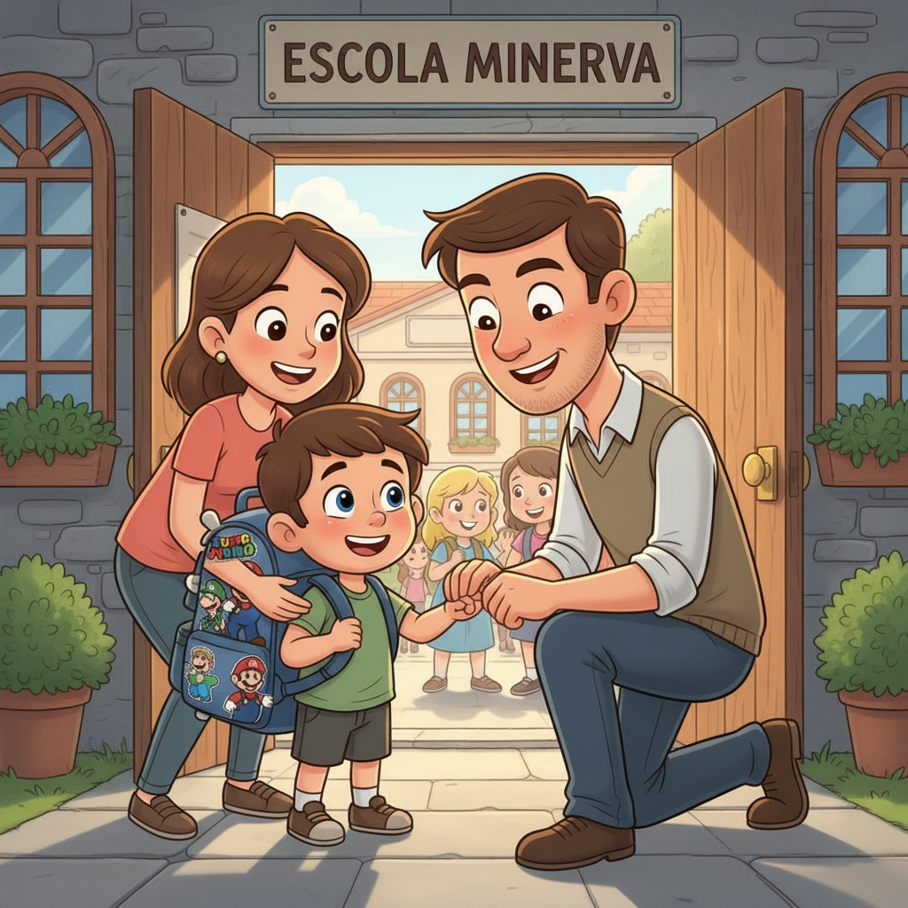 Todos os dias, Gabriel entra na escola com um sorriso. O pai e a mãe estão sempre lá para dar-lhe um abraço e dizer adeus. Gabriel sabe que nunca está sozinho e que a escola é um lugar onde pode aprender e se divertir.