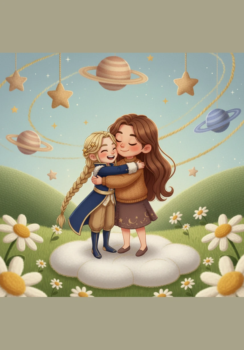 Rio’s mommy comes outside and gives him a big, warm hug. She tells Rio that she loves his happy smile and that he looks wonderful in his favorite colors.