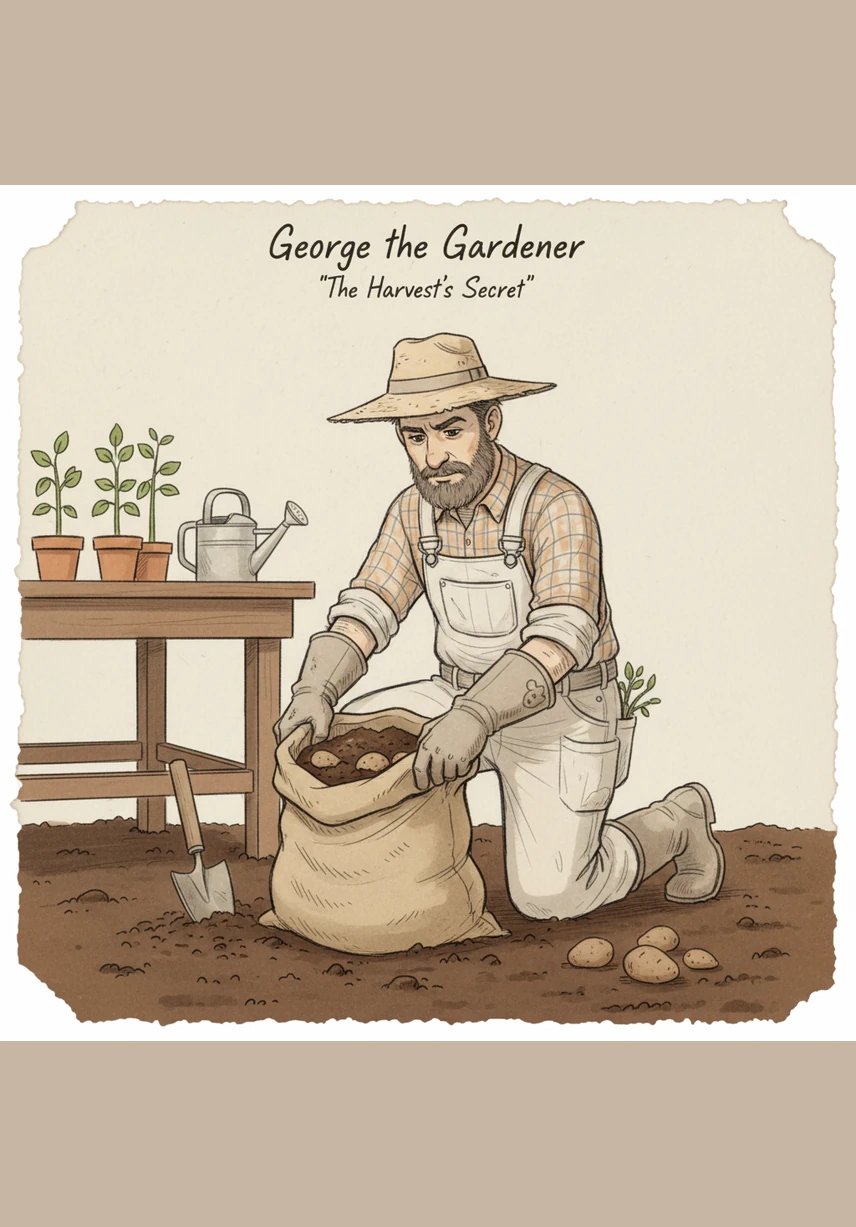 He slides his hands into a pair of thick, yellow gardening gloves to keep his fingers safe from prickly thorns. He wiggles his fingers, testing the grip of his new protective layer with a satisfied nod.