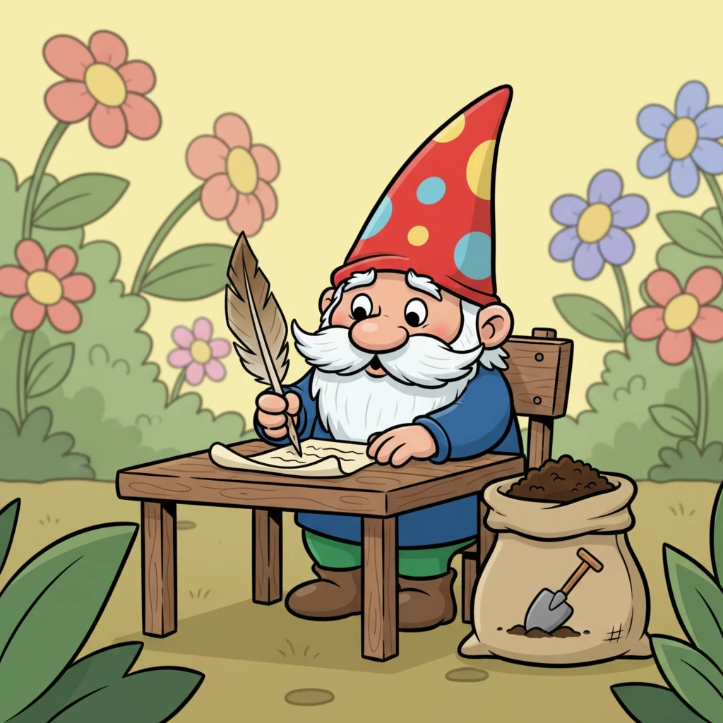 Finally, Pip remembered the hungry plants needing nourishment. He carefully wrote down the last item: a bag of rich, fresh soil. This would make all his garden friends grow big and strong.