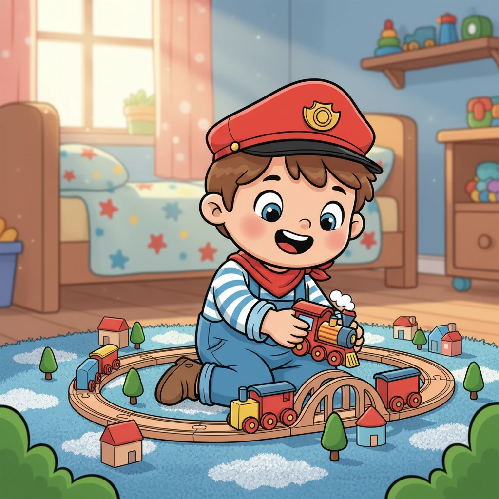 Einar, haur txiki eta irribarretsu bat, bere oheko alfonbra gainean eserita zegoen, jostailuzko tren multzo batekin jolasten. Trenari burrunba soinuak ateratzen zizkion, eta begiak ilusioz beteta zituen, makinista izatearekin amesten zuen.