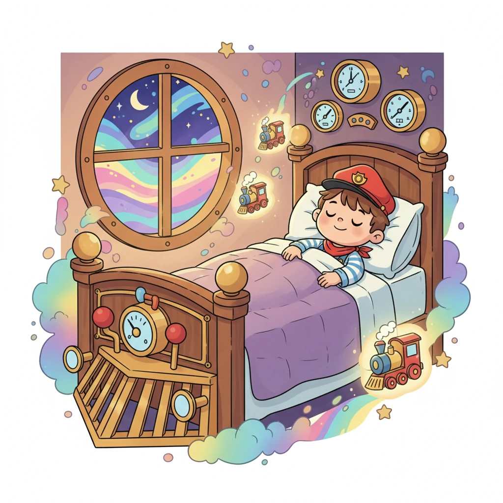 Gauean, Einar lotara joan zen, bere trenaren irudia buruan zuela. Kolore biziak inguratzen zituzten, eta pixkanaka, bere logela tren kabina magiko bihurtzen hasi zen.