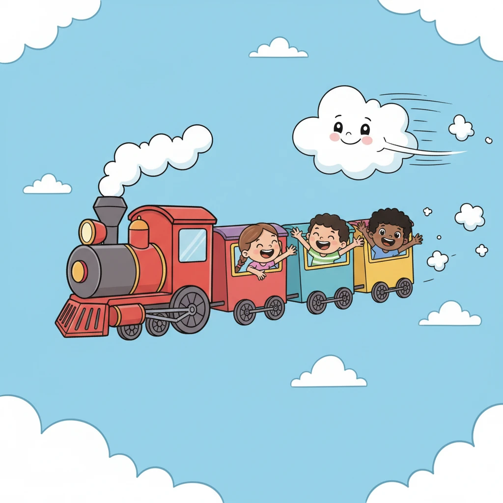 Bat-batean, hodei jostalari batek trenaren atzetik hasi zen, zeruan lasterketa dibertigarri bat eginez. Einarrek eta lagunek leihoetatik begiratu zuten, barreka eta hodeia harrapatzen saiatuz.