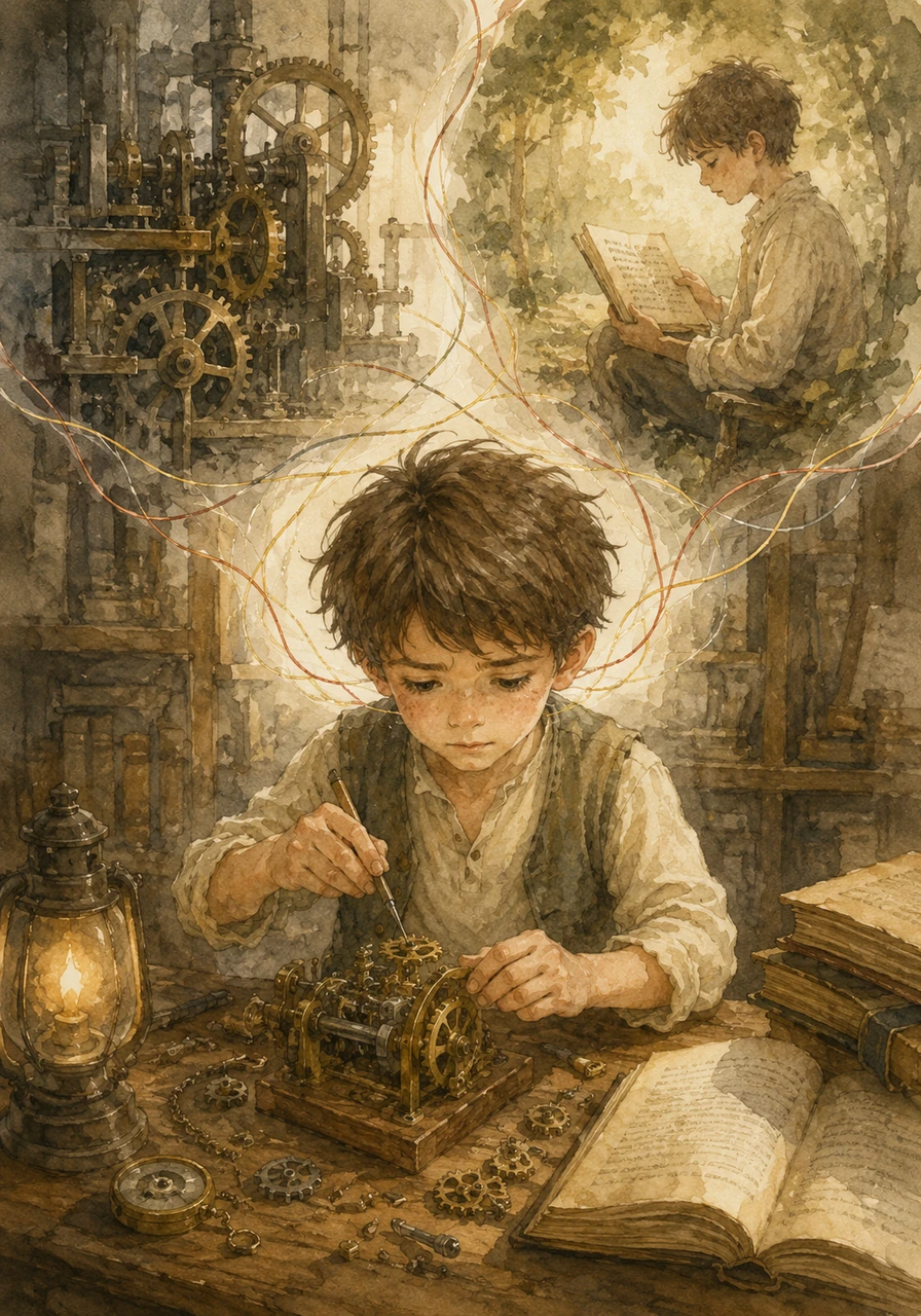He discovered beauty in the precision of machines and the rhythm of old poems, finding bridges between the cold and the heart. Each new discovery was a thread in the tapestry of the person he was slowly becoming.