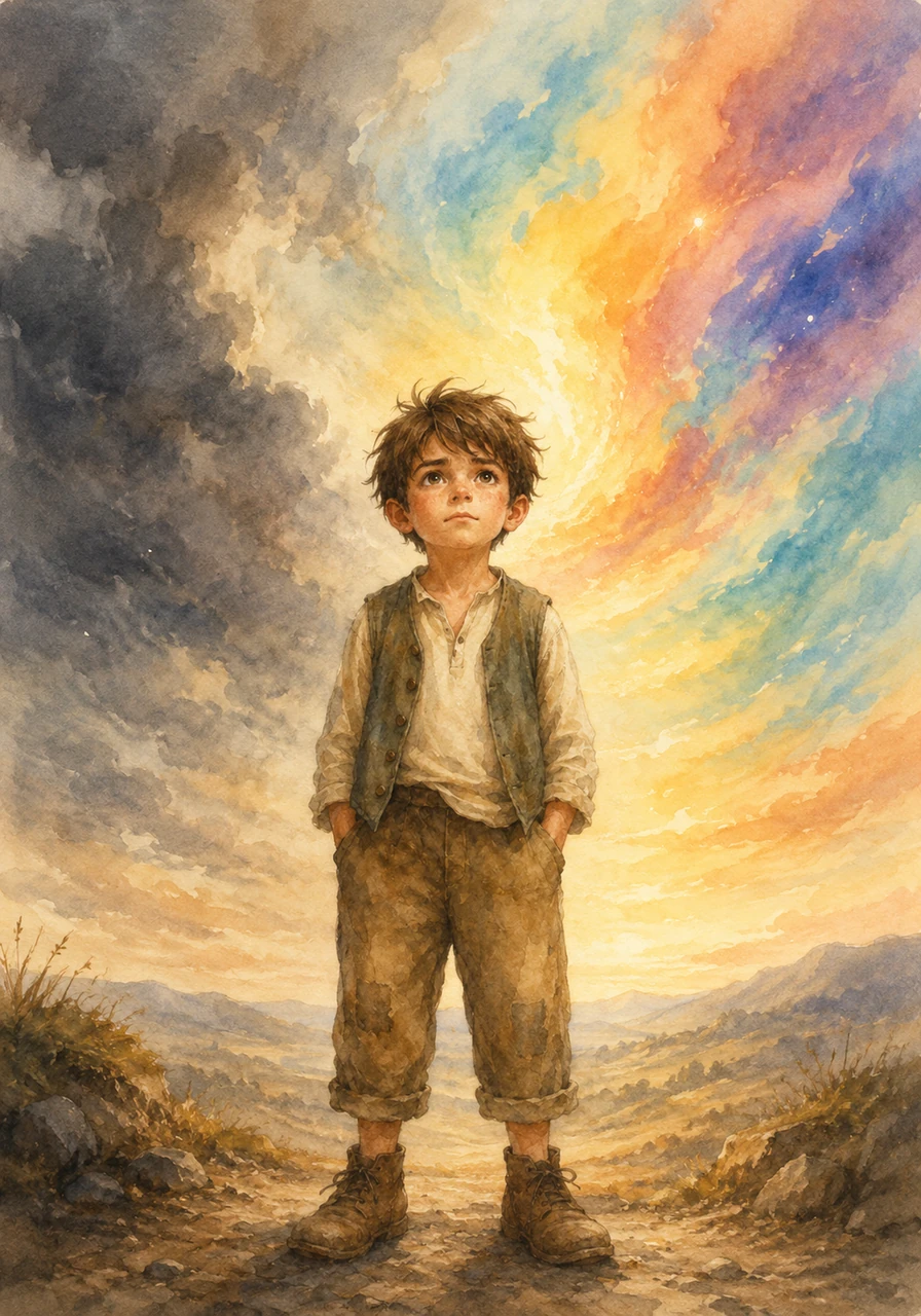 The sky above him finally began to shift, trading its static grey for the vibrant colors of a world in motion. The silence was no longer heavy, but full of the humming potential of a journey about to truly begin.