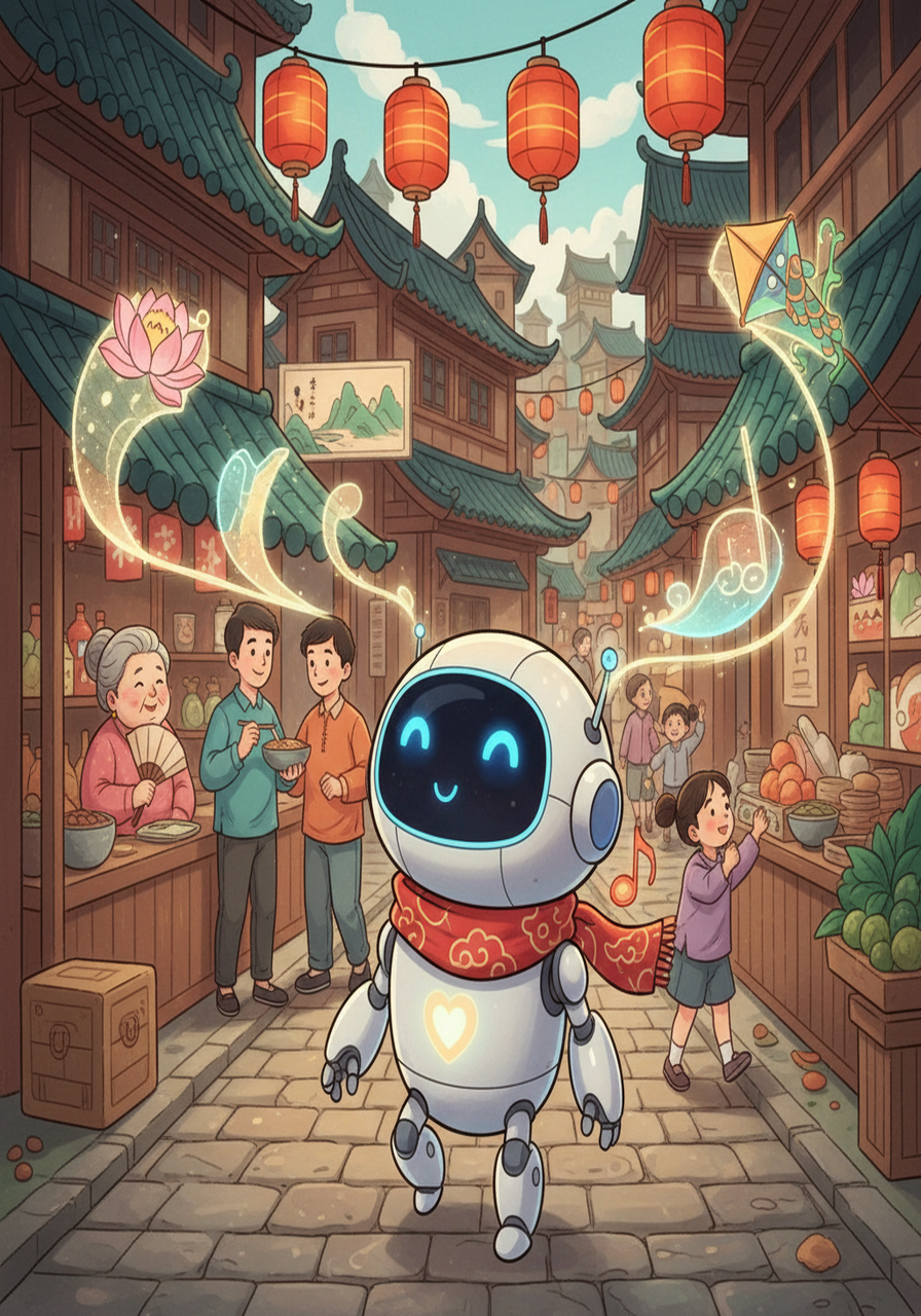 阿尔法为了准备比赛，四处寻找灵感。 它漫步于城市的大街小巷，观察人类的生活，感受城市的情感，并把这些都融入到它的创作中。它希望通过自己的作品，表达对世界的理解和热爱。