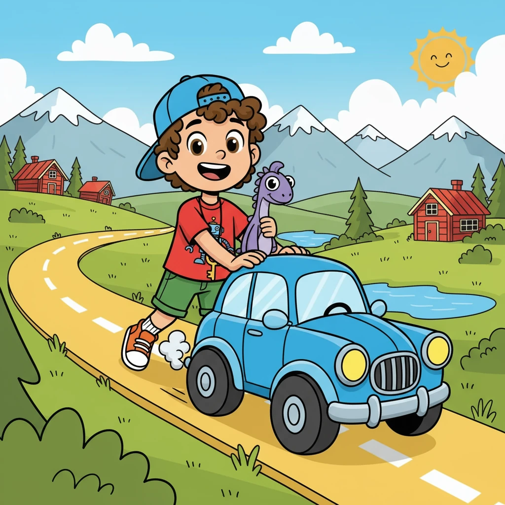 Max's car was now a 'bil'. He giggled, trying out the new word. He imagined his car driving on a Swedish road.