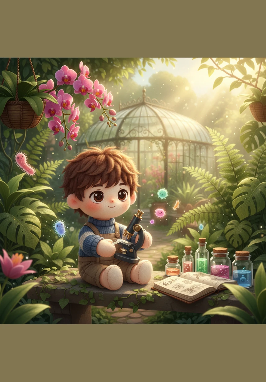 In a bright nineteenth-century botanical garden, Theo meets Matthias Schleiden and Theodor Schwann as they compare their detailed drawings. They realize together that whether it is a towering oak tree or a tiny garden frog, all living things are built from these miraculous units.