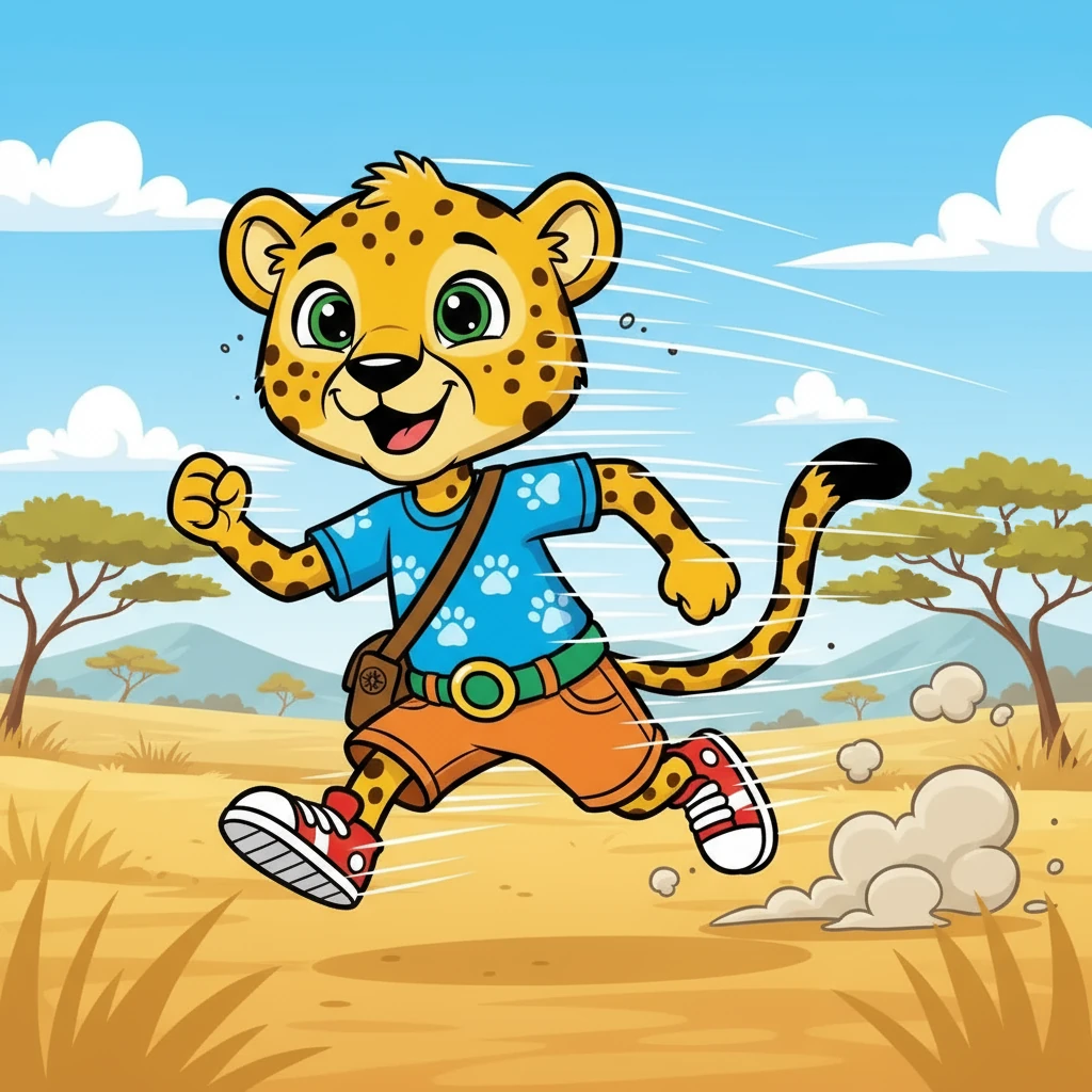 The speedy cheetah and the sunny bunny - 友情故事