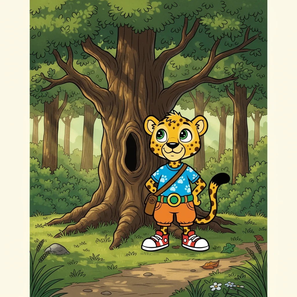 Chet reached the tree in a flash. He waited... and waited. 'Where is Barnaby?' he wondered.