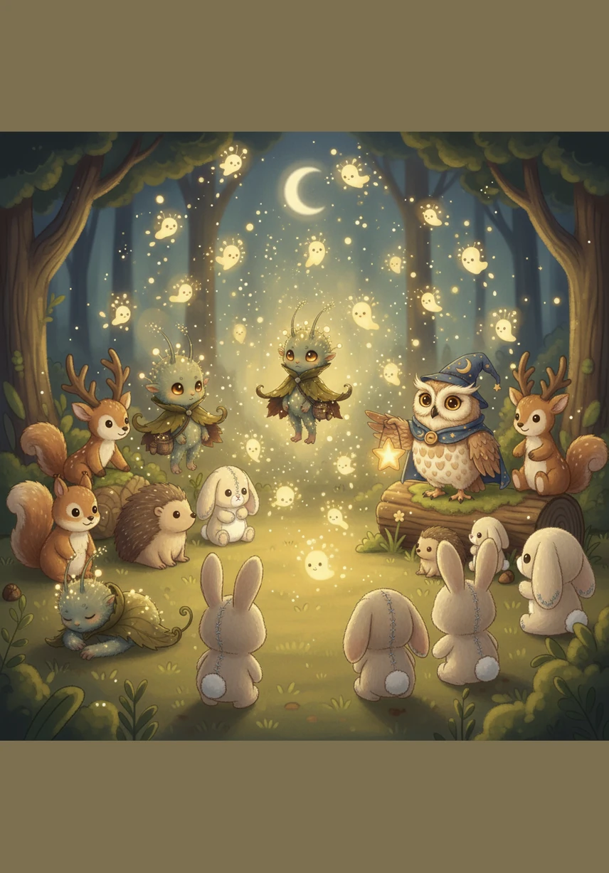 Creatures from every corner of the woods gathered in the clearing, their eyes wide with wonder at the sight. The once-dark forest was now filled with a warm, comforting glow that chased away the shadows and brought everyone together.